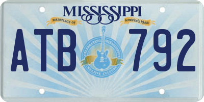 MS license plate ATB792