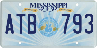 MS license plate ATB793