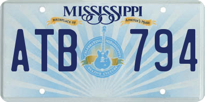 MS license plate ATB794