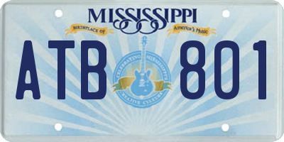 MS license plate ATB801