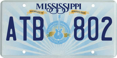 MS license plate ATB802