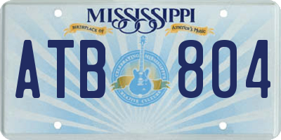 MS license plate ATB804