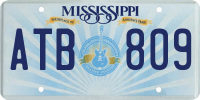 MS license plate ATB809