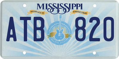 MS license plate ATB820