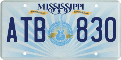 MS license plate ATB830