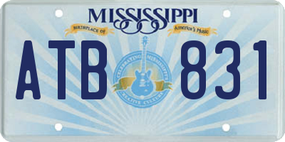 MS license plate ATB831