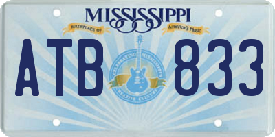 MS license plate ATB833