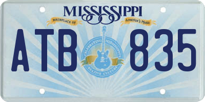 MS license plate ATB835