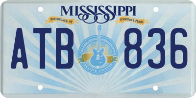 MS license plate ATB836