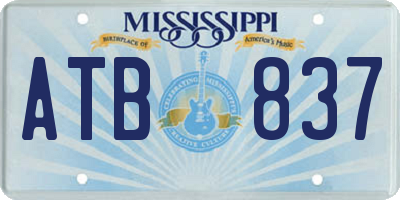 MS license plate ATB837