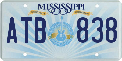 MS license plate ATB838