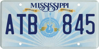 MS license plate ATB845
