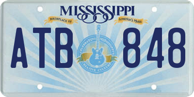 MS license plate ATB848