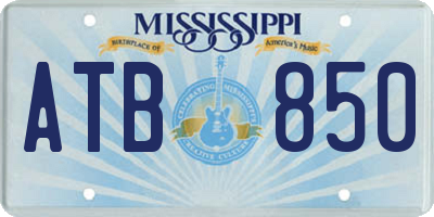 MS license plate ATB850
