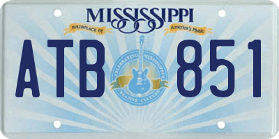 MS license plate ATB851