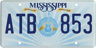 MS license plate ATB853