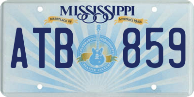 MS license plate ATB859