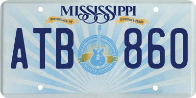 MS license plate ATB860