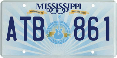 MS license plate ATB861