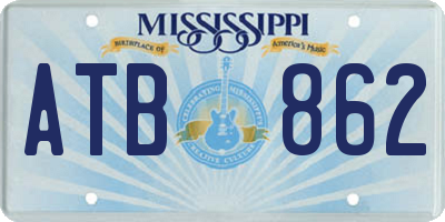 MS license plate ATB862