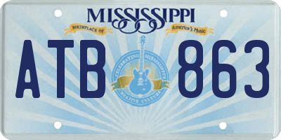 MS license plate ATB863