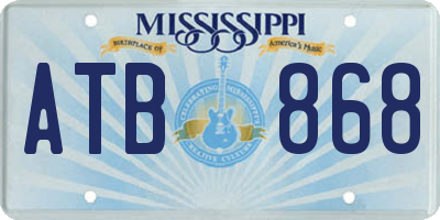 MS license plate ATB868