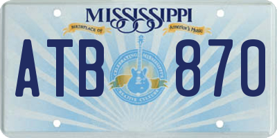 MS license plate ATB870