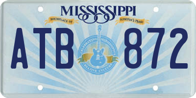 MS license plate ATB872
