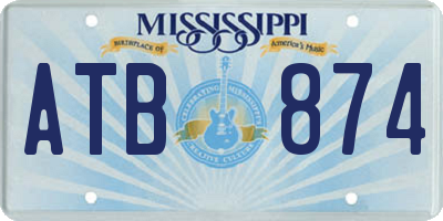 MS license plate ATB874
