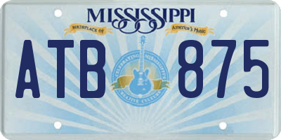 MS license plate ATB875
