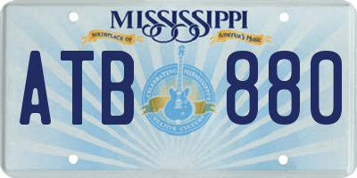 MS license plate ATB880