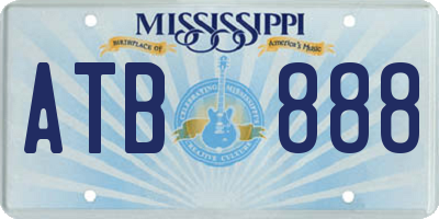 MS license plate ATB888