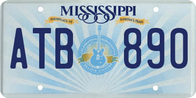 MS license plate ATB890