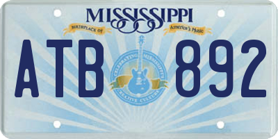 MS license plate ATB892