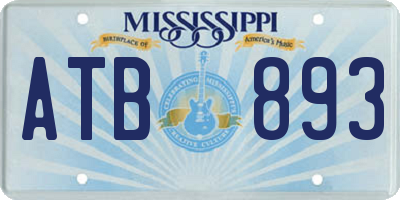 MS license plate ATB893