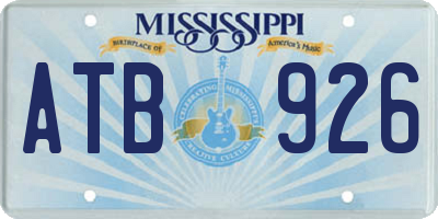 MS license plate ATB926