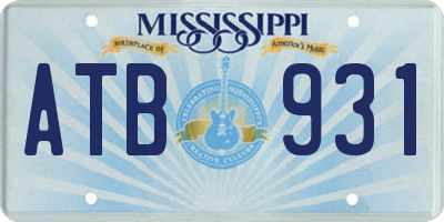 MS license plate ATB931