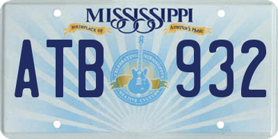 MS license plate ATB932