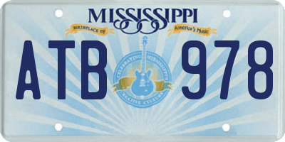 MS license plate ATB978