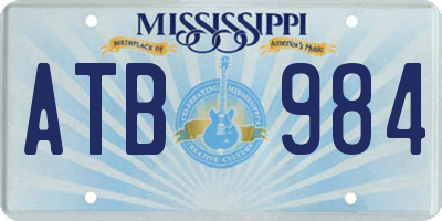 MS license plate ATB984