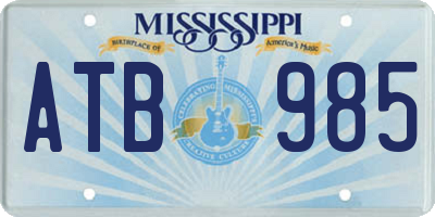 MS license plate ATB985