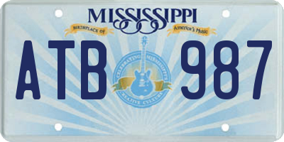 MS license plate ATB987