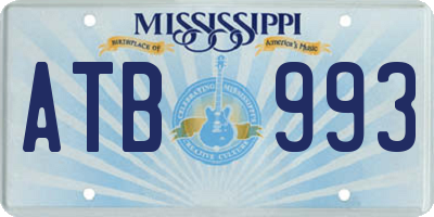 MS license plate ATB993