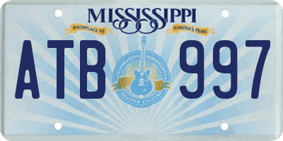 MS license plate ATB997