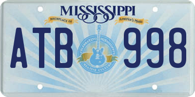 MS license plate ATB998