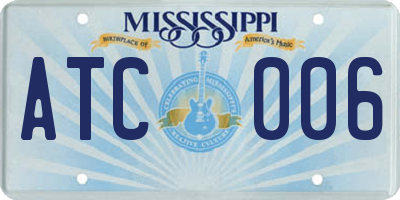 MS license plate ATC006