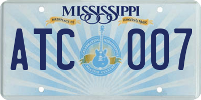 MS license plate ATC007