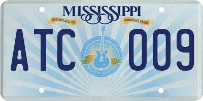 MS license plate ATC009