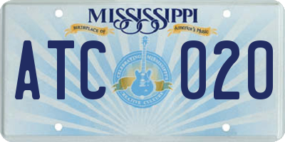 MS license plate ATC020