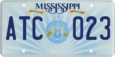 MS license plate ATC023